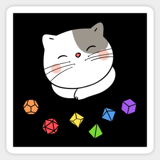 Colorful Dice with Cute Cat Sticker